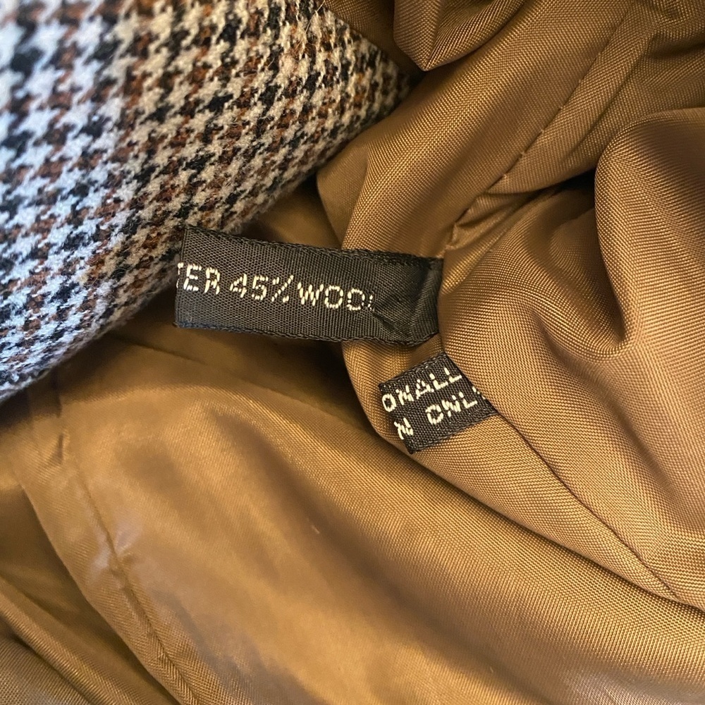 Vintage Roth-Lecover Black and Brown Houndstooth Blazer wool/polyester - Picture 6 of 13